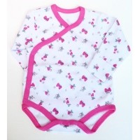 初生女嬰純棉長袖和尚袍仔 - 草莓